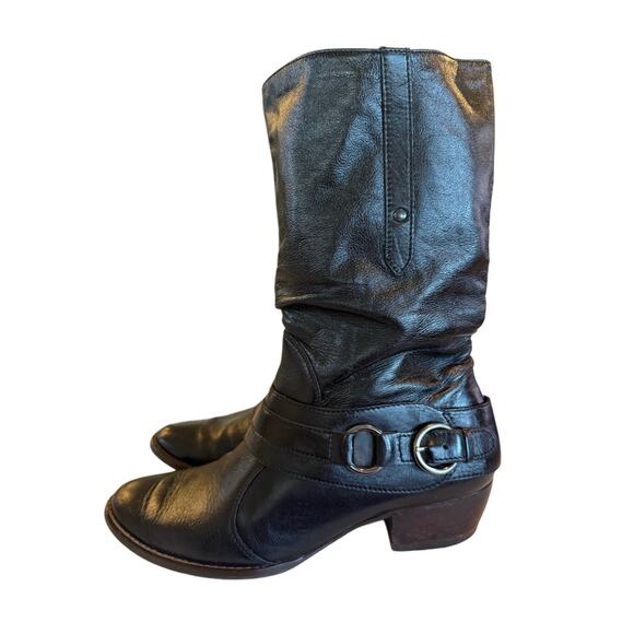 $450 Luxury Paul Green‎ Austrian BLK Leather Buckle Slouchy Boots EU36 US5-5.5 - Picture 5 of 9
